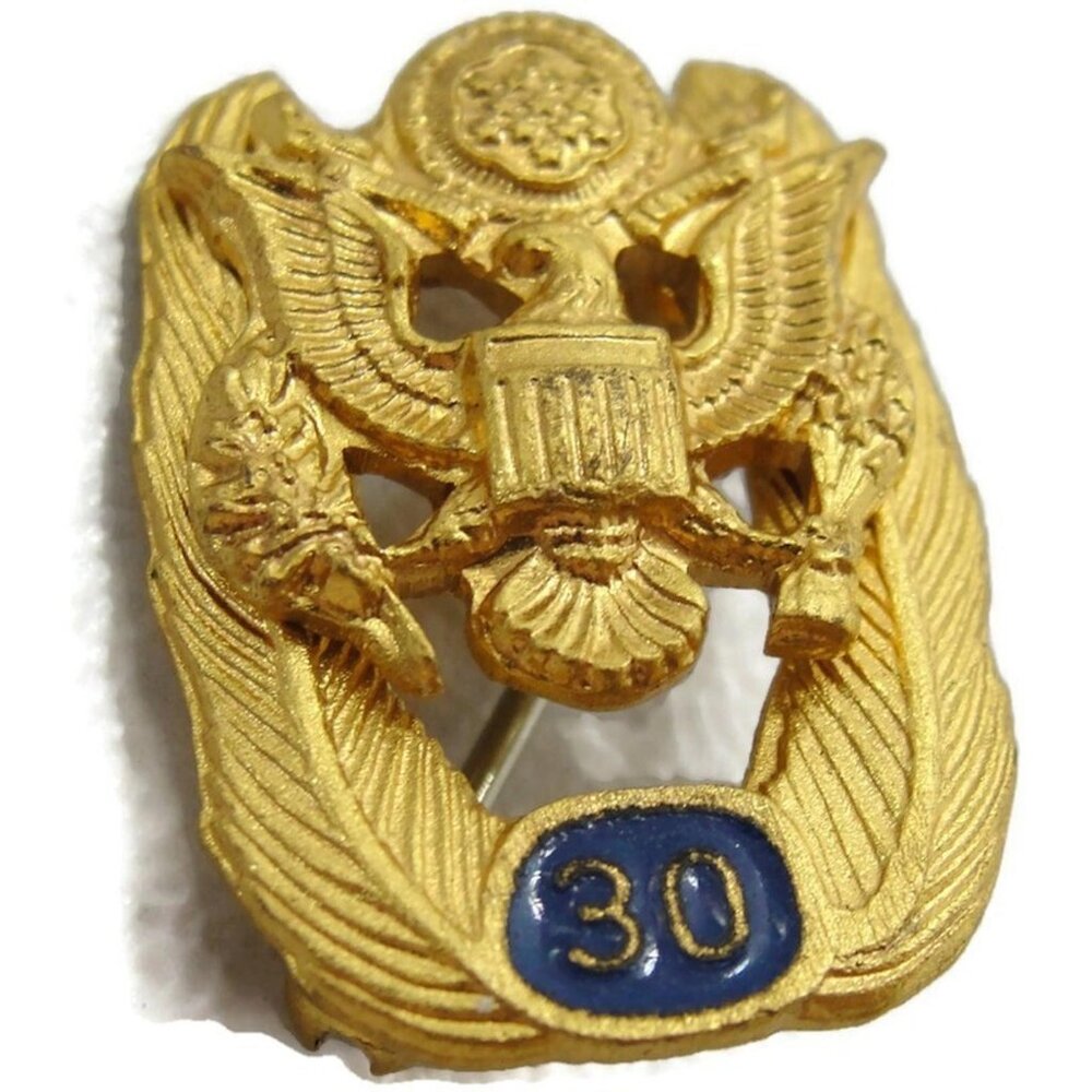 30 Year  Military Tie Pin Brooch Lapel Pin Collectable